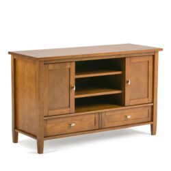 Warm Shaker - Handcrafted TV Media Stand - Light Golden Brown