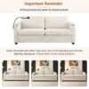 Corduroy Sleeper Sofa Loveseat Sofa With Full Size Mattress, 2 USB Ports, 2 Cup Holders, 2 Side Pockets And A Phone Holder For Living Room - Beige - Image 8