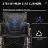 Lightweight Foldable Nursing Wheelchair For Adults Double X Force Support, 300Lbs Capacity, Breathable Cushion & Anti Backflip Design With Tires, Adjustable Seat Belt, Quick Release Wheels - Gray - Image 5