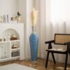 Tall Standing Designer Floor Vase Durable Artificial 2 Tone Ideal Decor Accent For Living Room - Lake Blue - Image 15