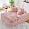 Harbor - Comfortable Luxury Sofa Turtle Fleece Fabric - Pink - Image 5
