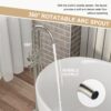 Freestanding Bathtub Faucet Floor Mount Tub Filler With Swivel Gooseneck Spout And Cylinder Handheld - Brushed Nickel - Image 4