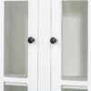 Retro Style Wall Suit With Glass Doors, 75.25" Tall Display Cabinets & Triangle Sided Bookshelves - White - Image 11