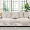 Luxe Corduroy Sofa With 5 Matching Toss Pillows, Sleek Design, Spacious And Comfortable 3 Seater Couch - Ivory - Image 7