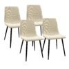 Modern Extendable Dining Table And Chair Set With Top And Metal Base, Table And Chairs For 2 - 6 People - Beige / White - Image 14