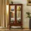 Curio Cabinet Lighted Curio Diapaly Cabinet With Adjustable Shelves And Mirrored Back Panel, Tempered Glass Doors (3 Tier), (E26 Light Bulb Not Included) - Walnut - Image 5
