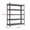 Garage 5 Story Shelf, Capable Of Accommodating 2500 Lbs, Adjustable Shelf - Black - Image 3