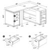 L Shape Computer Desk With Storage - Driftwood / Gray - Image 3