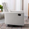 Modern Upholstered Rocker Nursery Chair Plush Seating Glider Swivel Recliner Chair - Beige - Image 8