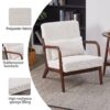 Accent Chair With Pillow Upholstered Arm Chair - Beige - Image 6