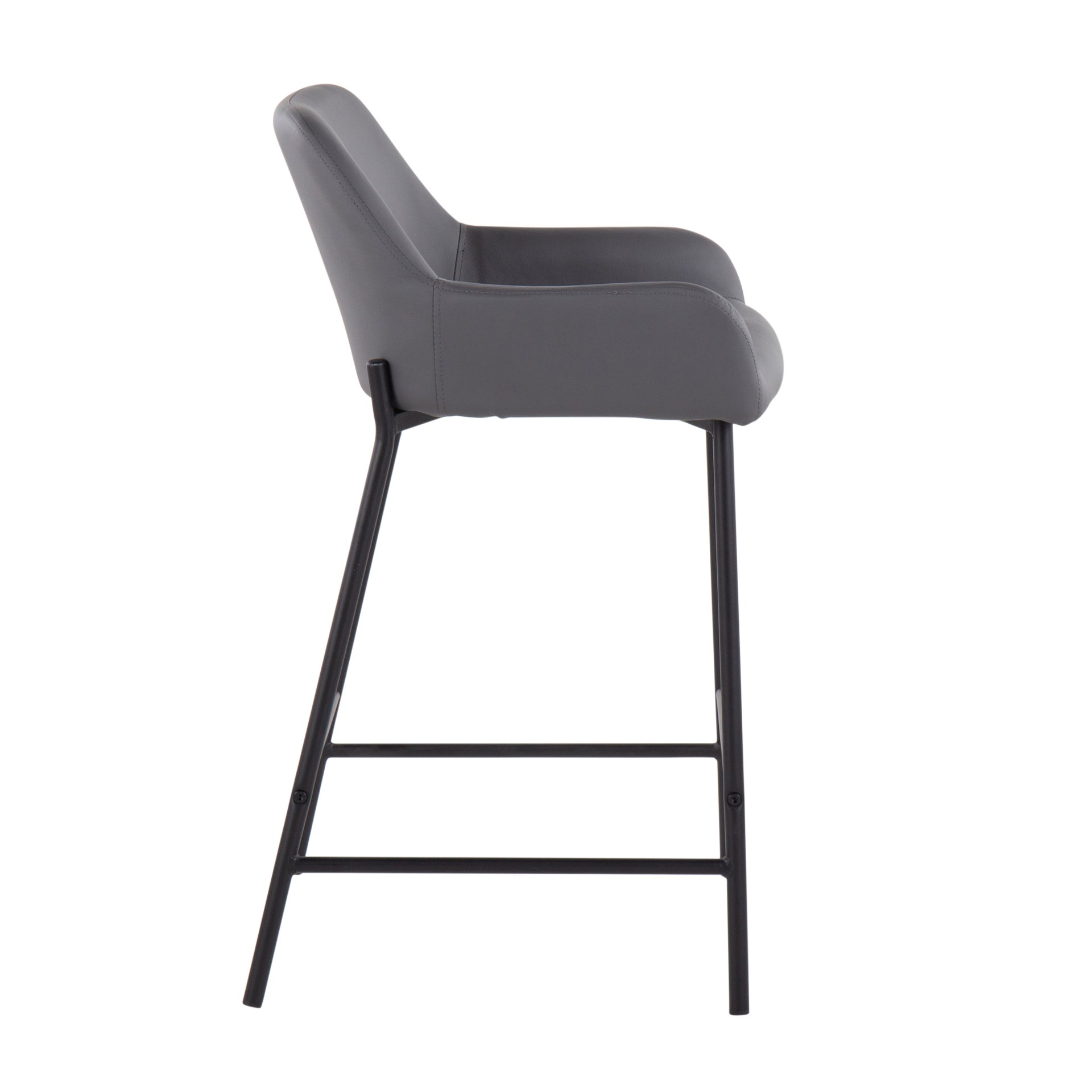 Daniella - Industrial Fixed Height Counter Stool (Set of 2) - Black / Gray - Image 3