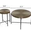 Coffee And End Table Set Waterproof Cover, Distressed Cylindrical Design, Legs Classic Rustic Charm (Set of 2) - Walnut Brown - Image 9