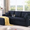 Sectional Sofa Bed L Shaped Sofa Couch Bed With USB Port, Reversible Sofa Sleeper With Pull Out Bed, Chaise With Storage, Pull Out Couch For Living Room - Black - Image 4