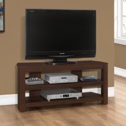 TV Stand, Console, Media Entertainment Center, Storage Shelves, Contemporary & Modern - Cherry