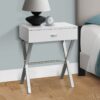 Accent Side Table, Storage Drawer, Glossy Contemporary And Modern - White - Image 5