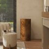 Nebula - Burl Accent Pillar Side Table - Medium Brown - Image 8