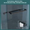 Double Sliding Glass Shower Door 8Mm Tempered Glass With Stainless Steel Frame - Matte Black - Image 9