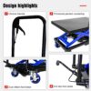 Hydraulic Lift Trolley, 500 Lbs Capacity, With 4 Wheels, For Material Handling And Transportation - Black / Blue - Image 9