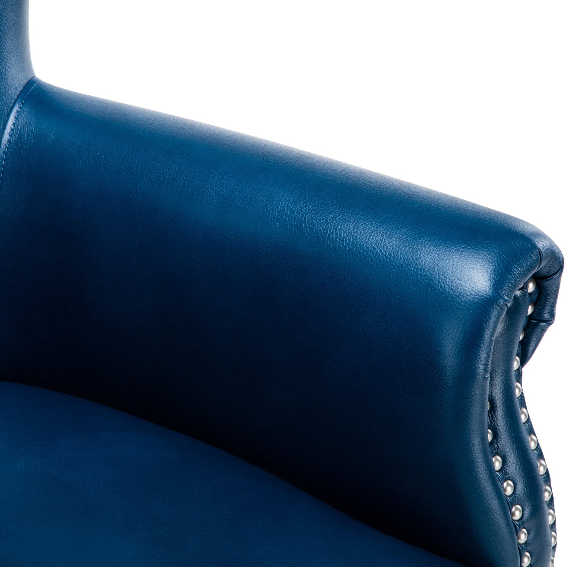 Holly - Club Chair Upholstered With Nailhead Trim - Navy Blue - Image 10
