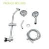 Multi Function Dual Shower Head System With 4.7" Rain Showerhead And Adjustable Slide Bar - Chrome - Image 9