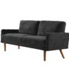 Sofa, European Style With Sleek Design, Modern & Vintage Flair, Upholstered 3 Seater Couch - Black - Image 4