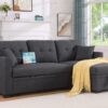 Luxurious Comfort Sectional Sofa Bed - Dark Gray - Image 3