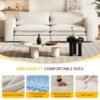 King Size Sleeper Sofa Bed, Pull Out Sofa Bed, 3 In 1 Convertible Sleeper Sofa, 3 Seat Couch With 2 Lumbar Pillows For Living Room - Beige - Image 13