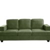 Modern Sofa, Comfortable 3 Seater Couch With Deep Seating And High Density Foam, Loose Back Cushions, Wide Arms, - Green - Image 3