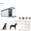 Modern Design Outdoor Dog House With Food Bowl And Wheels Pine - Gray / White - Image 3