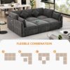 Modular U Shaped Sectional Sofa With USB Ports - Black - Image 5
