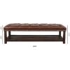 Bedroom End Of Bed Bench Tufted Upholstered End Of Bed Bench End Of Bed Entrance Shoe Bench, 60" With Nailhead Trim And Shelf Bedroom Upholstered Leather Bench Living Room Shoe Rack Footstool - Dark Brown - Image 3