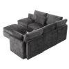 Modular U Shaped Sectional Sofa With USB Ports - Black - Image 18