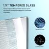 Frameless Soft Closing Shower Door, 1 / 4" (6Mm) Tempered Glass Single Sliding With Explosion Proof Coating - Matte Black - Image 5