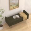 Teddy Velvet Storage Stool With Ample Storage Space Rubber Wood And Sponge - Green - Image 3