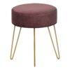 Ottoman, Pouf, Footrest, Foot Stool, Round Metal Legs, Contemporary, Modern - Pink / Gold - Image 11