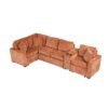 L Shaped Convertible Sofa Bed With Pull Out Bed, Cup Holders, And Storage - Orange - Image 17
