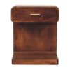 T Bar Rounded Bedside Table - Dark Brown - Image 2