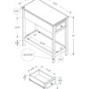 Accent End Table, 2 Tier, Storage Drawer, Transitional - Walnut - Image 4