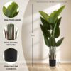Artificial Bird Of Paradise Plant 160 Cm Tall Faux Tropical Palm Tree Indoor Outdoor Decoration - Green - Image 5