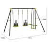 Xns008 Interesting Triple Children Metal Safe Swing Set 440Lbs For Outdoor Playground Three Seat Swing For Age 3+ - Green / Black - Image 3