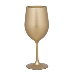 Leadingware Metallic Plastic Wine Glasses (Set of 4), Bpa Free, Unbreakable 12Oz Acrylic Wine Glasses - Gold