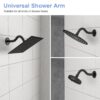 8" Shower Arm With Flange, Adjustable Angles - Matte Black - Image 7