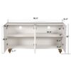 Modern Fluted Sideboard Buffet With Storage, Curve Element, 4 Doors With Adjustable Shelves - White - Image 3
