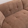 Tofu Block Sofa Modern Design Fabric Three Seat - Brown - Image 9