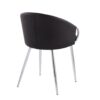 Claire - Contemporary / Glam Chair (Set of 2) - Chrome / Black - Image 4