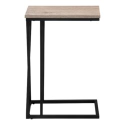 Accent Table, C - Shaped, Contemporary And Modern - Taupe / Black