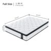 12" Full Size Hybrid Mattress With 7 Zoned Individual Pocket Spring Memory Foam Breathable Knitted Cover - White / Black - Image 8