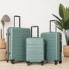 3 Piece Luggage Sets Lightweight Suitcase With Two Hooks, Spinner Wheels, Tsa Lock, (20/24/28) - Green - Image 2