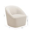 Anson - Swivel Chair With Soft Rounded Back - Off White - Image 3
