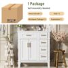 30" Bathroom Vanity With Sink, Soft Close Storage Cabinet - White - Image 9